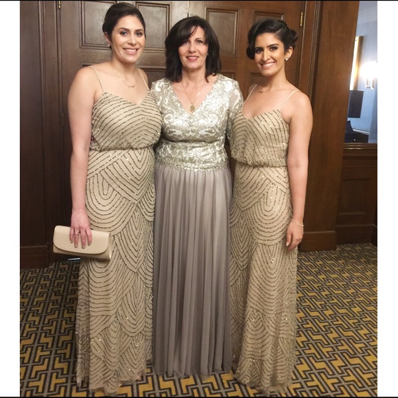 Adrianna Papell Art Deco Beaded Blouson Gown - Picture 7 of 8